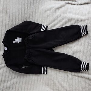 LA Sweatsuit Boys Joggers Matching set Black and White